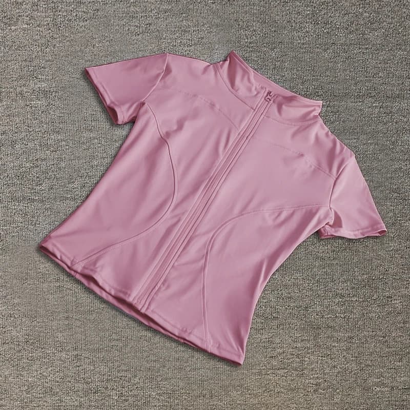 Women Sport Wear Slim Fit Polyester Quick-Drying Full Zip Outdoor Fitness